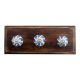 Blue Green Flower Ceramic Wooden Hooks